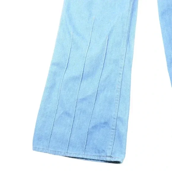 Vintage 70s Big E Levis Barnstormer Bellbottoms Pintuck Flare Denim Jeans22 in